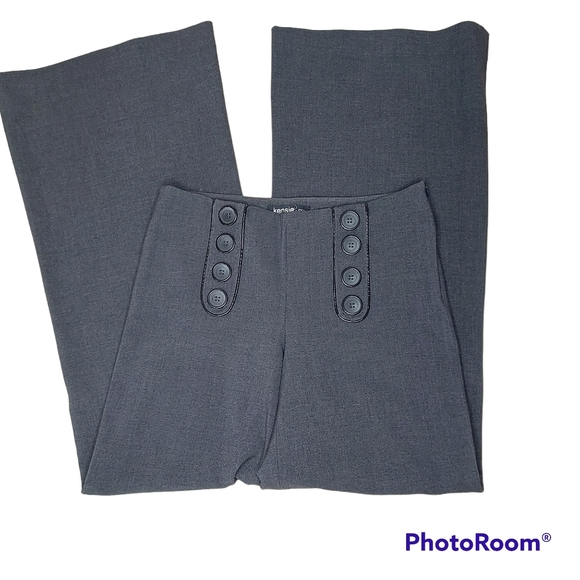 Charcoal Grey Wide Leg Palazzo Pants Size 4 Brand Kensie Pretty - Picture 3 of 10